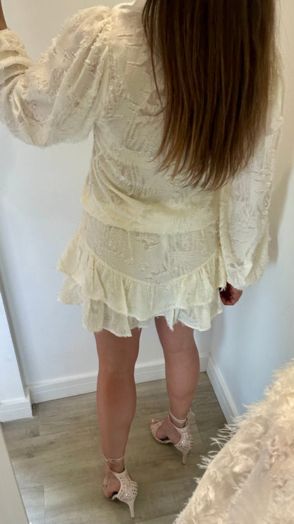 CREAM TEXTURED SKORT