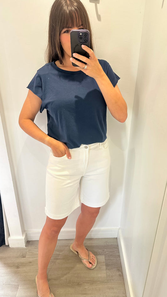 TOXIK WHITE DENIM BERMUDA SHORTS