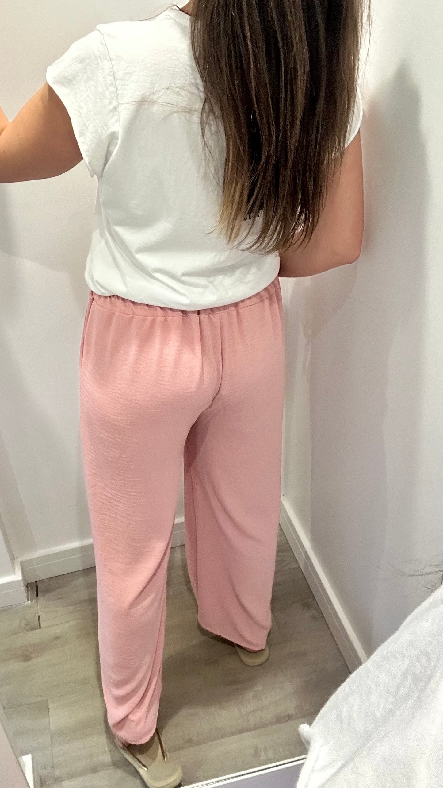 BLUSH PINK DRAWSTRING TROUSERS