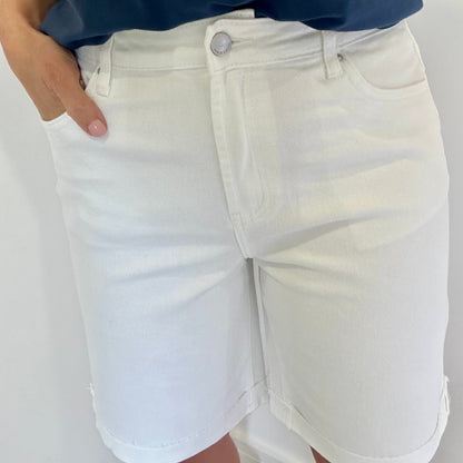 TOXIK WHITE DENIM BERMUDA SHORTS