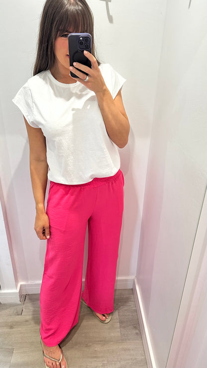 HOT PINK WIDE LEG TROUSERS
