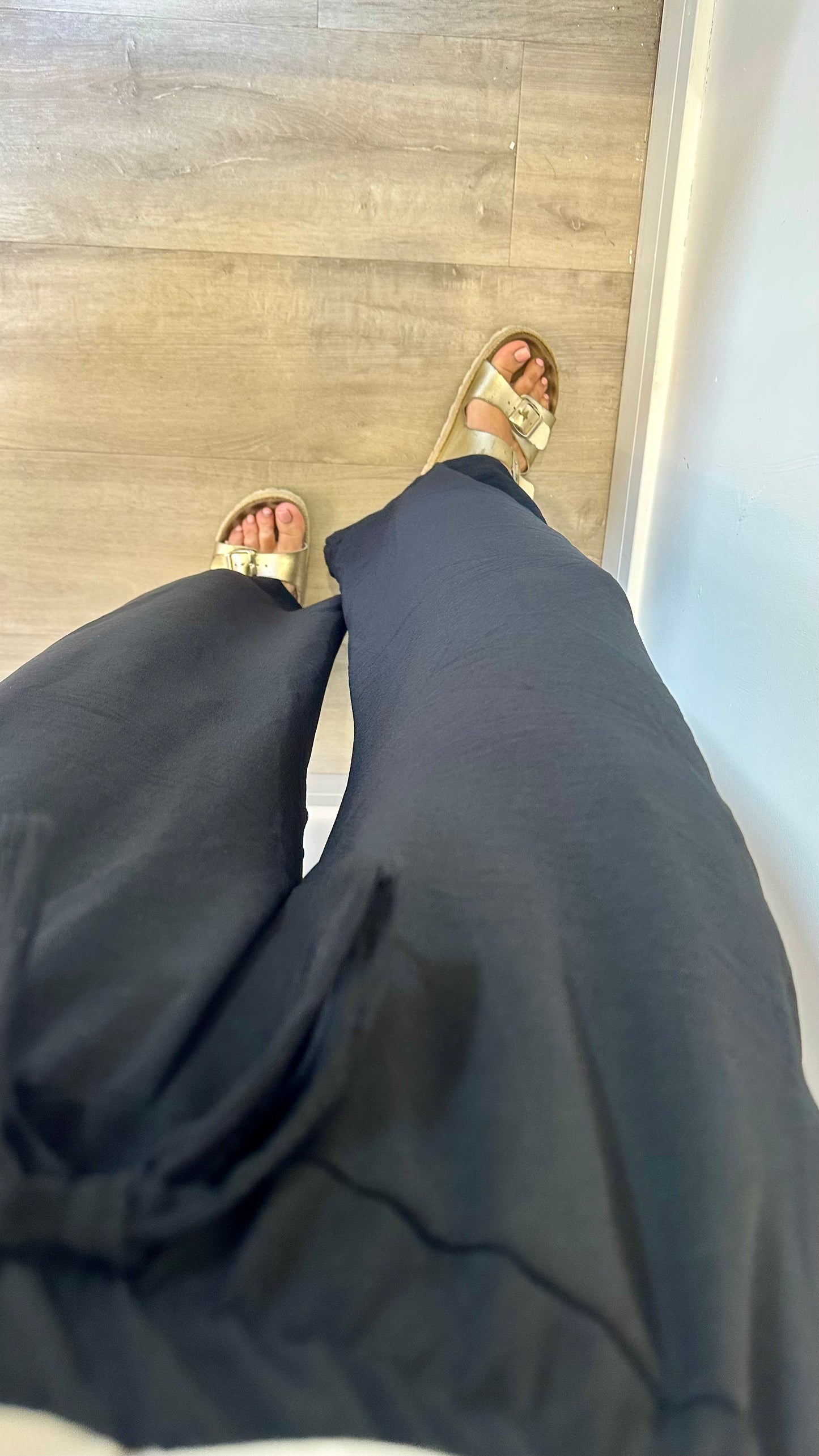 BLACK DRAWSTRING TROUSERS