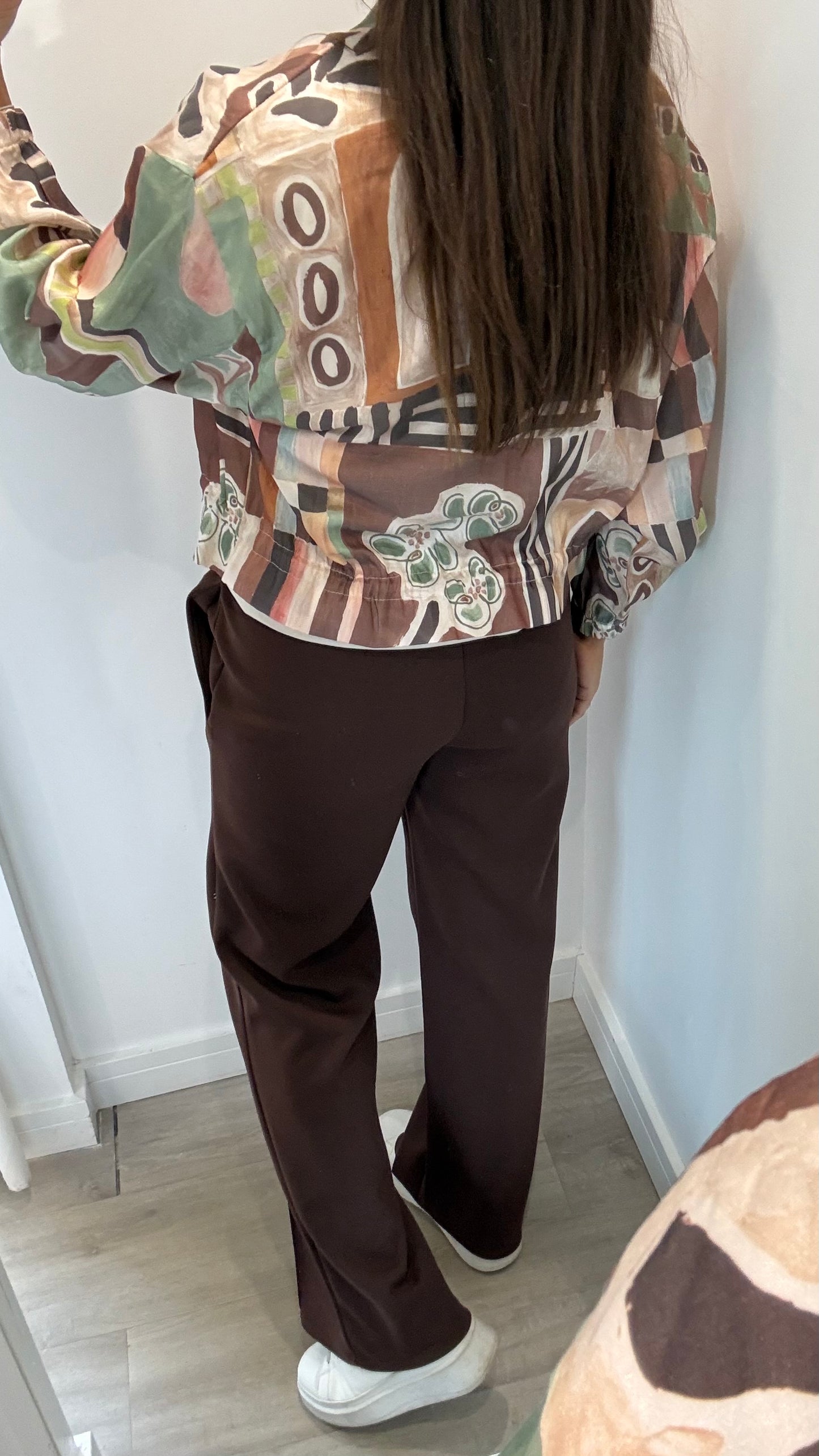 ABSTRACT PRINT ZIP THROUGH JACKET
