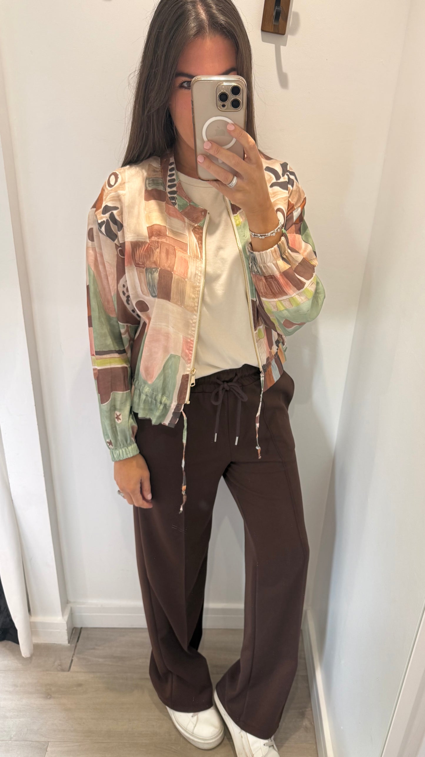 ABSTRACT PRINT ZIP THROUGH JACKET