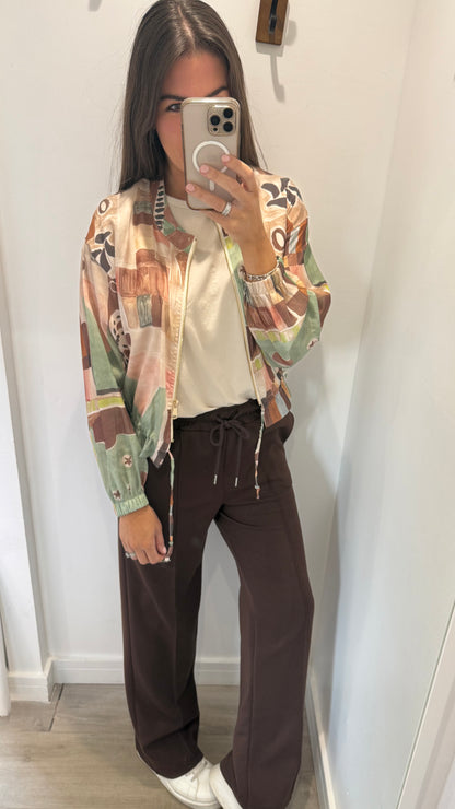 ABSTRACT PRINT ZIP THROUGH JACKET