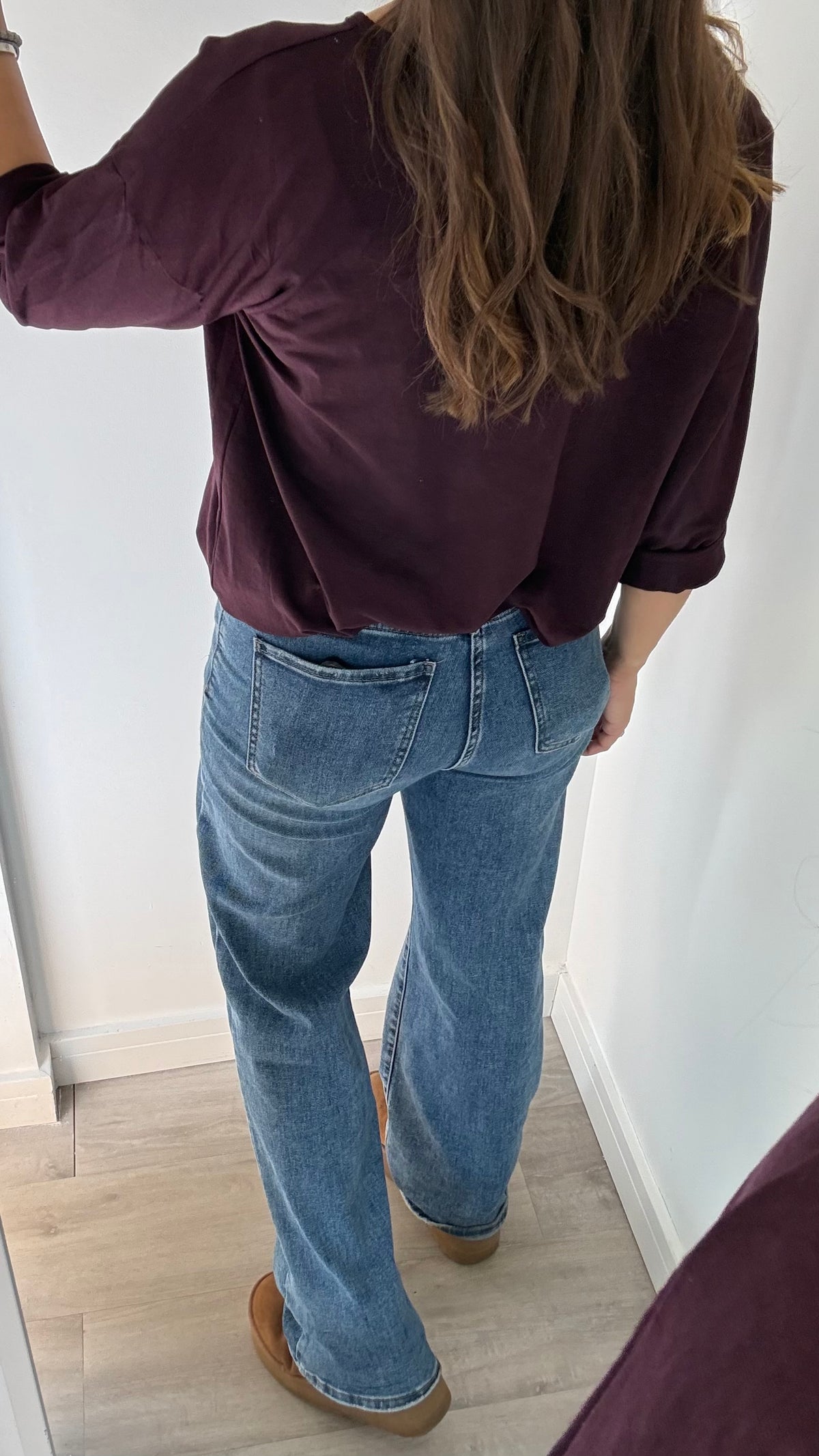 AUBERGINE ROLL SLEEVE SWEAT - BESTSELLER