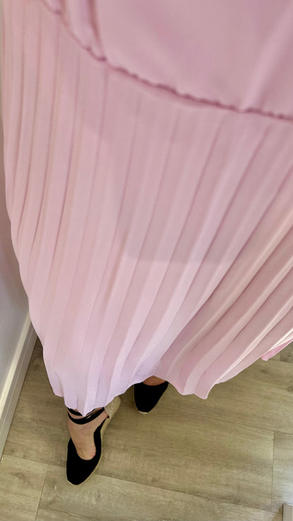 BABY PINK CAMI & PLEATED SKIRT CO-ORD