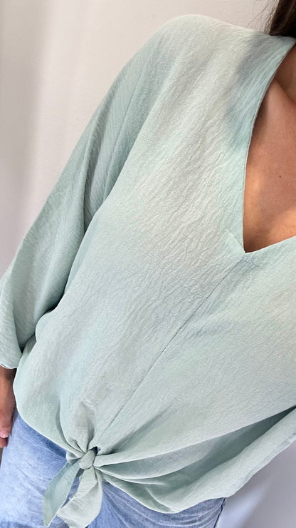 MINT TIE FRONT TOP