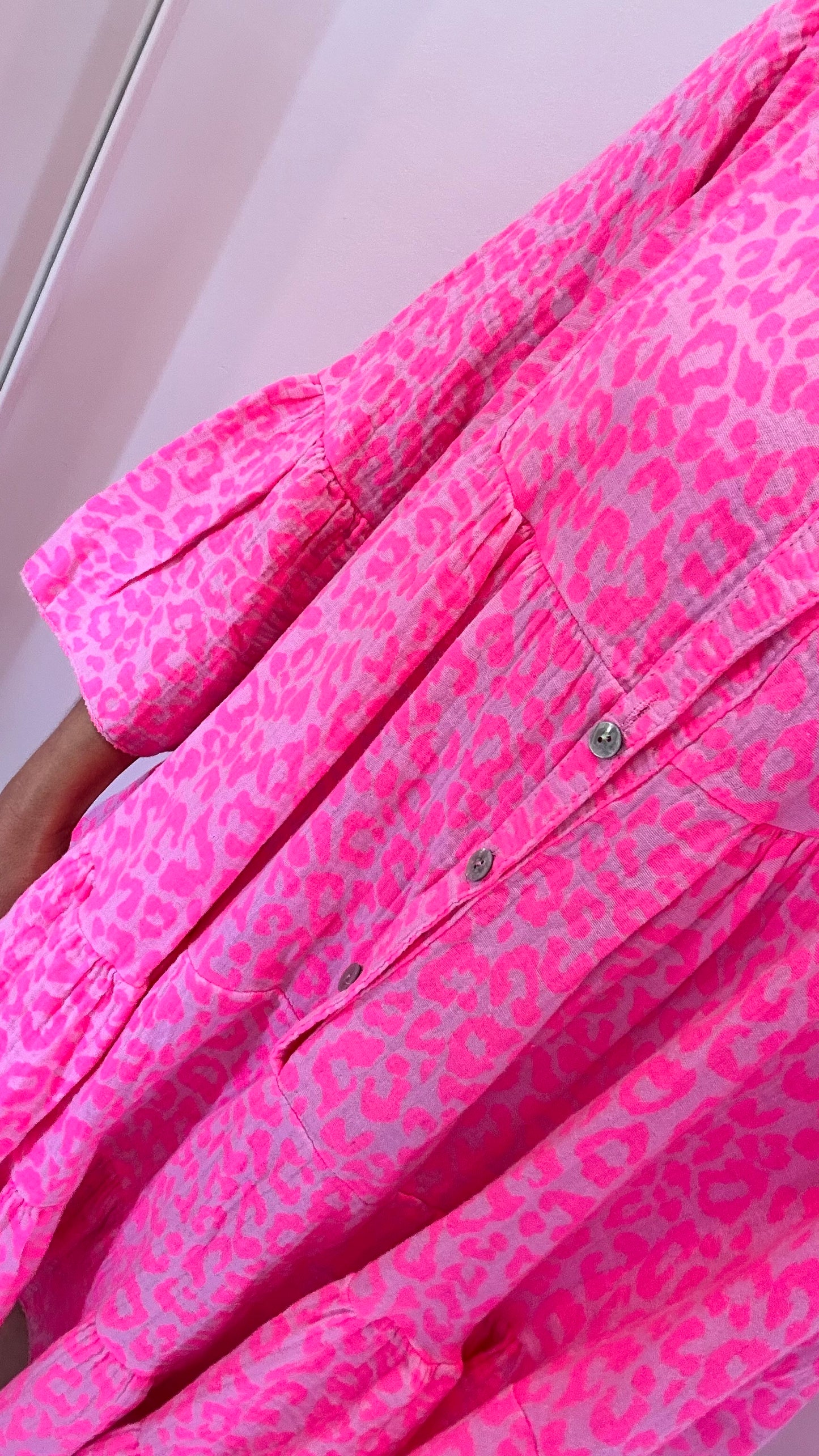 PINK LEOPARD NEON TUNIC DRESS