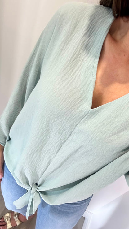MINT TIE FRONT TOP