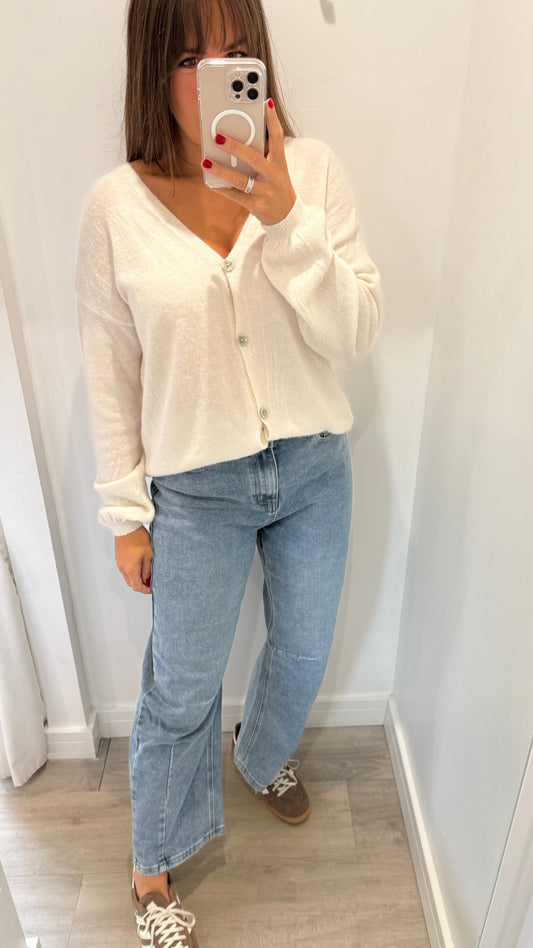 CREAM SUPER SOFT CARDIGAN