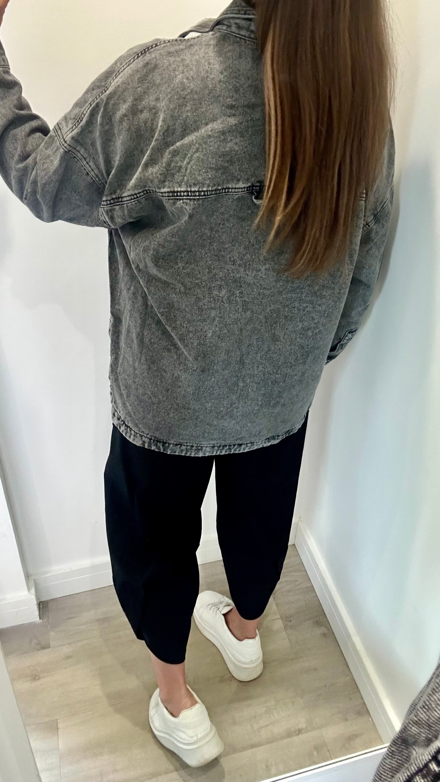 WASHED GREY OVERSIZED SHACKET