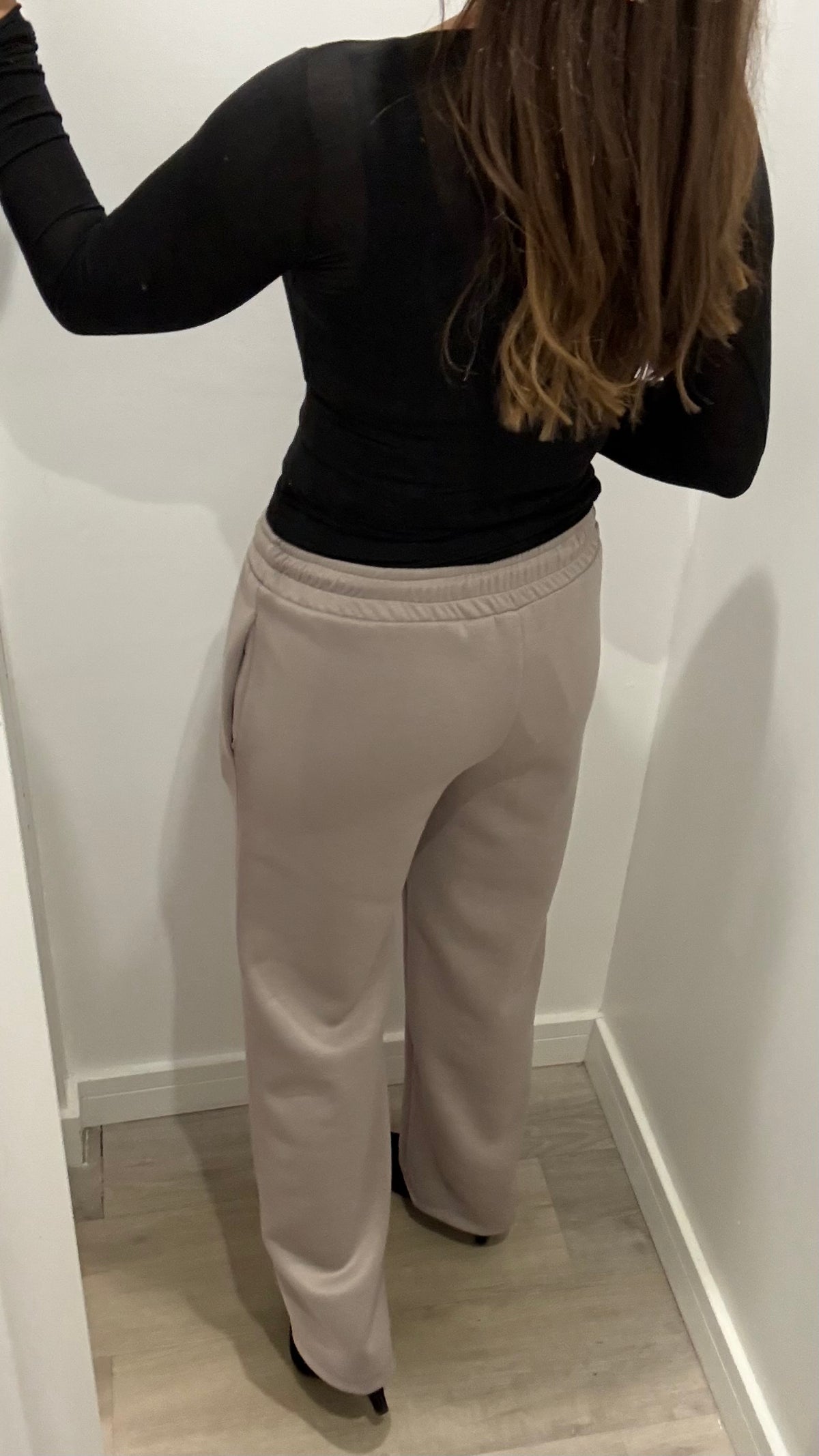 BLACK 10% CASHMERE MIX LONG SLEEVE TOP