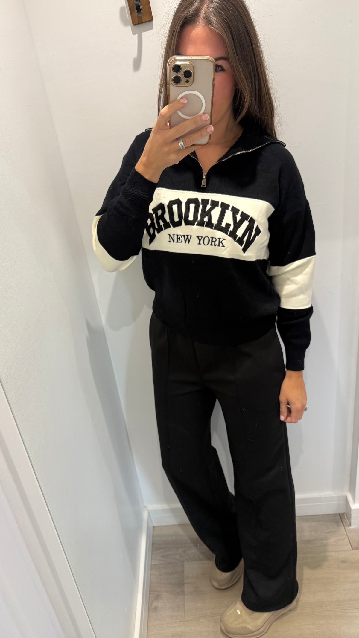 BLACK BROOKLYN FINE KNIT TOP