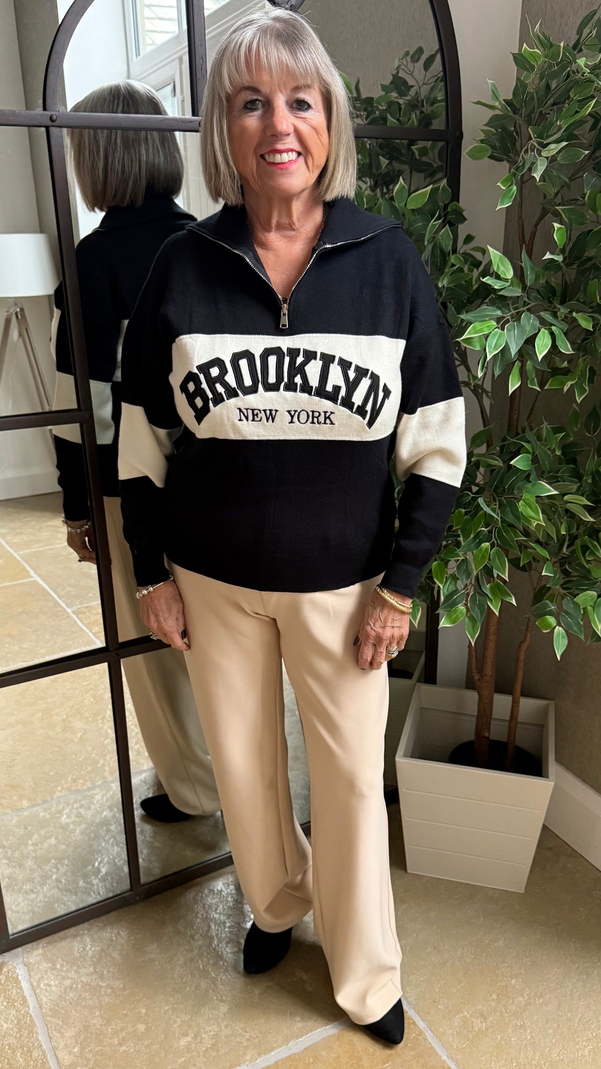 BLACK BROOKLYN FINE KNIT TOP