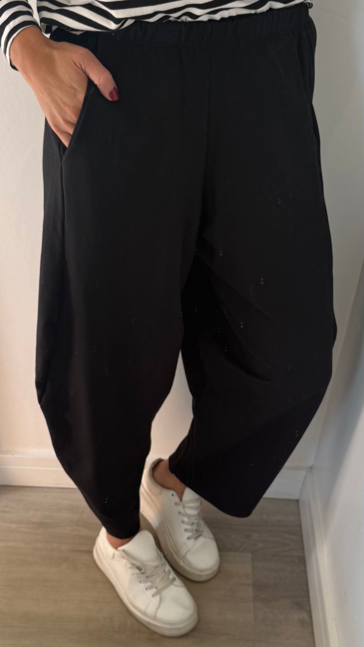 BLACK COCOON JERSEY TROUSERS