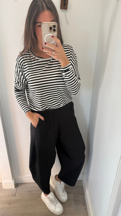 BLACK COCOON JERSEY TROUSERS