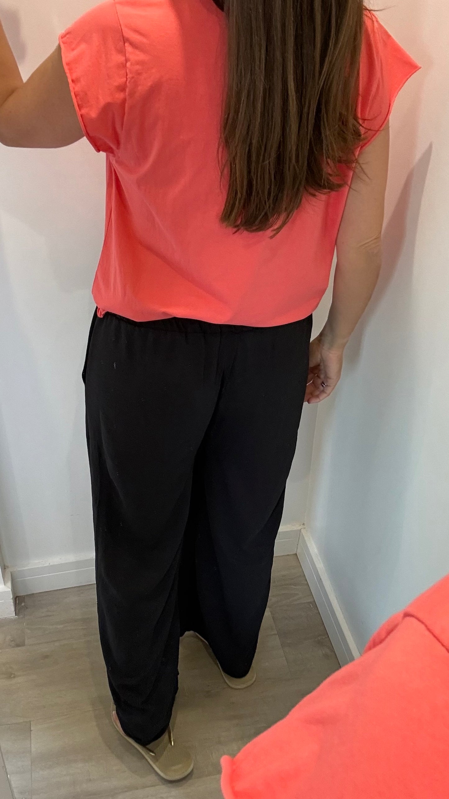 BLACK LIGHTWEIGHT DRAWSTRING TROUSERS