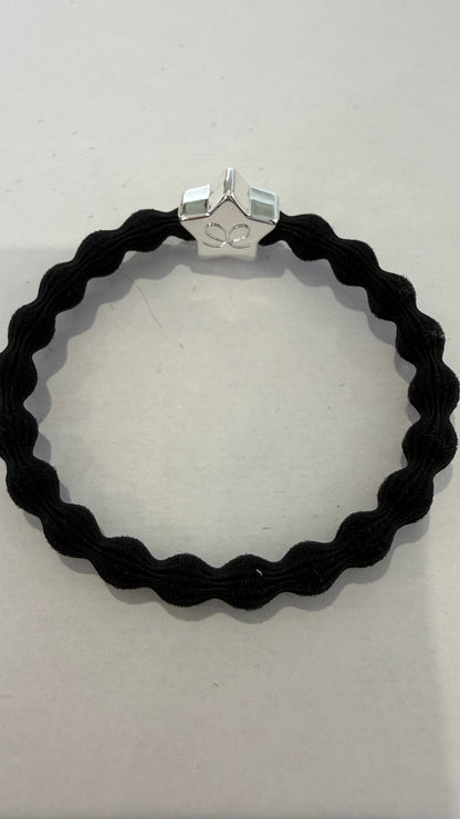 BYELOISE BLACK BANGLE BAND WITH SILVER STAR CHARM