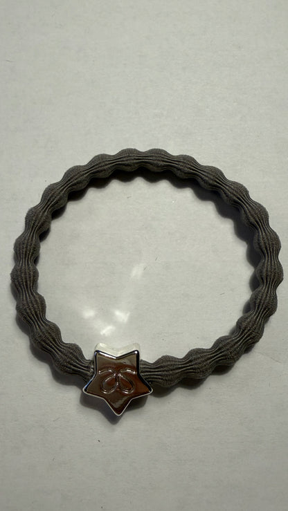 BYELOISE CLOUDY GREY BANGLE BAND WITH SILVER STAR CHARM