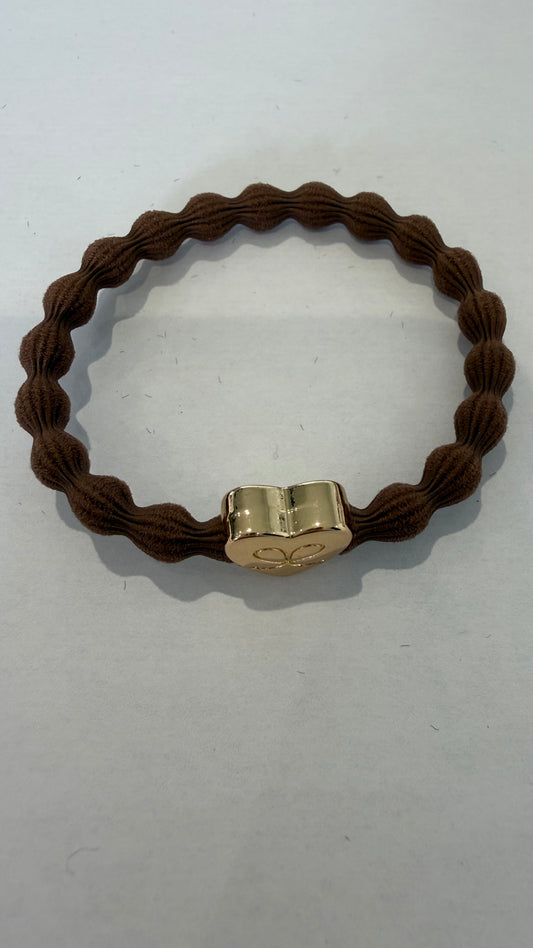 BYELOISE HAZEL BANGLE BAND WITH GOLD HEART CHARM