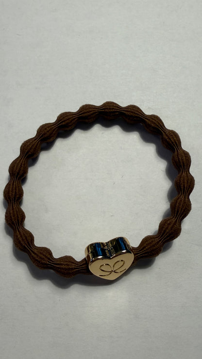 BYELOISE HAZEL BANGLE BAND WITH GOLD HEART CHARM