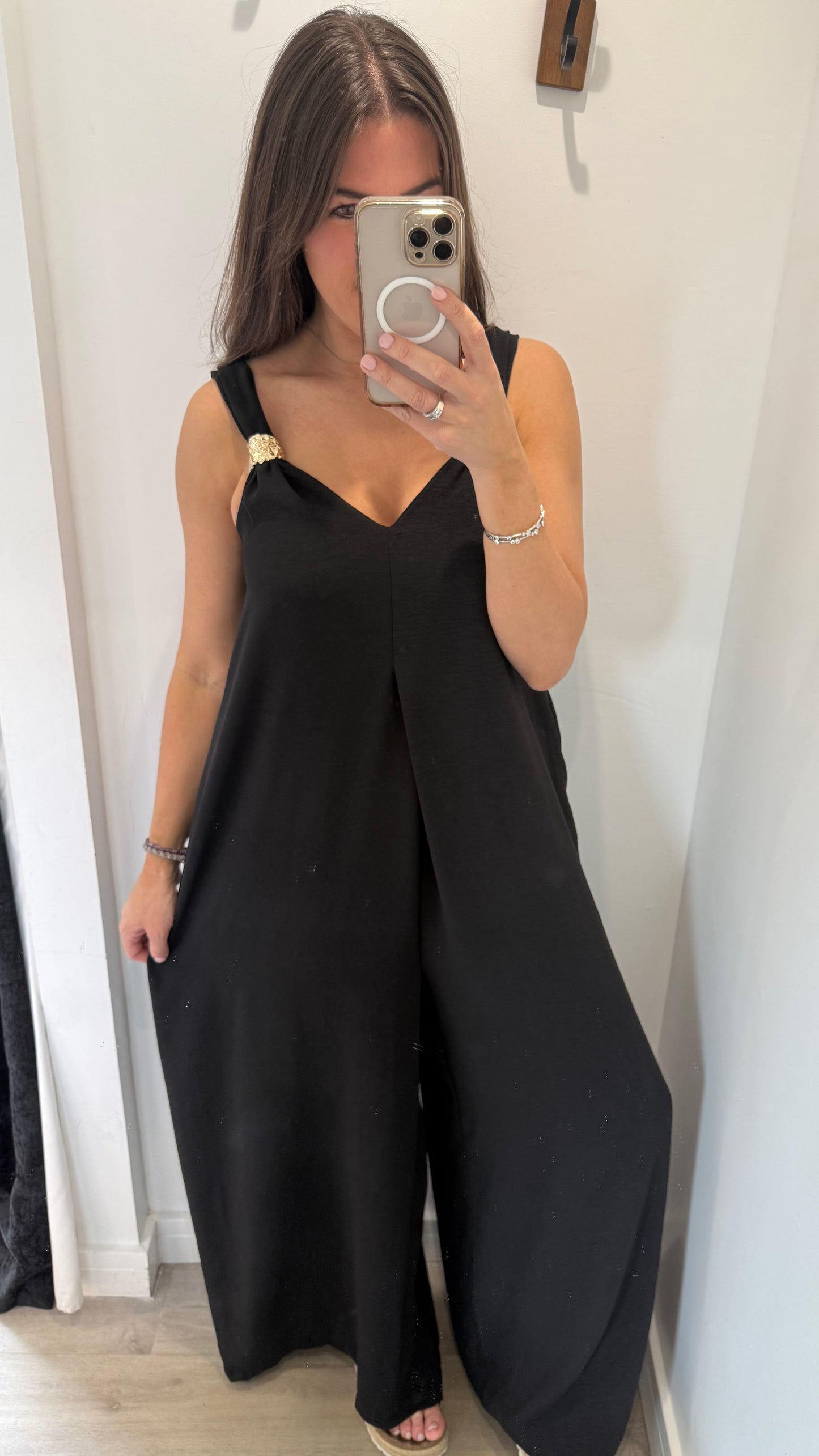BLACK GOLD CLASP JUMPSUIT
