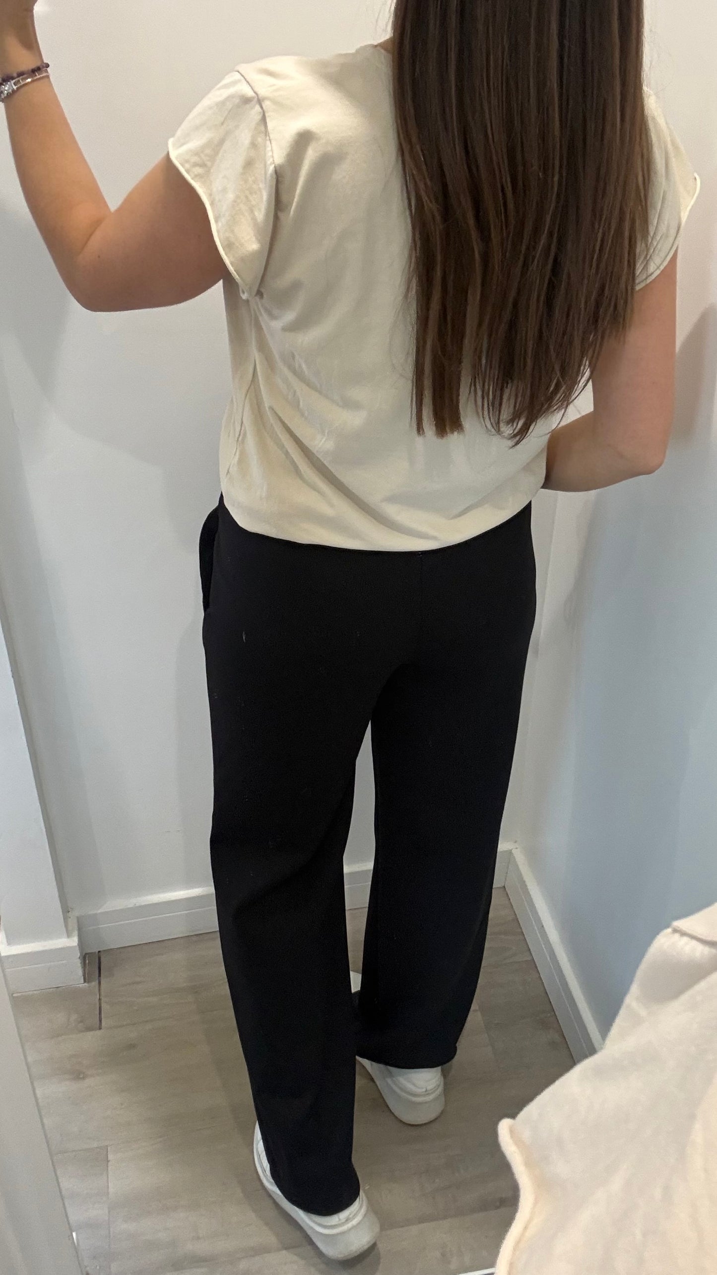 BLACK STRAIGHT LEG TROUSERS