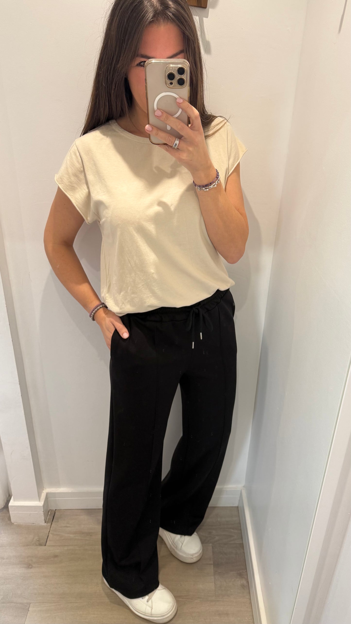 BLACK STRAIGHT LEG TROUSERS