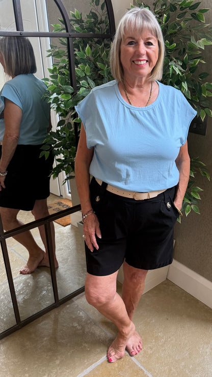 BLACK TAILORED SHORTS