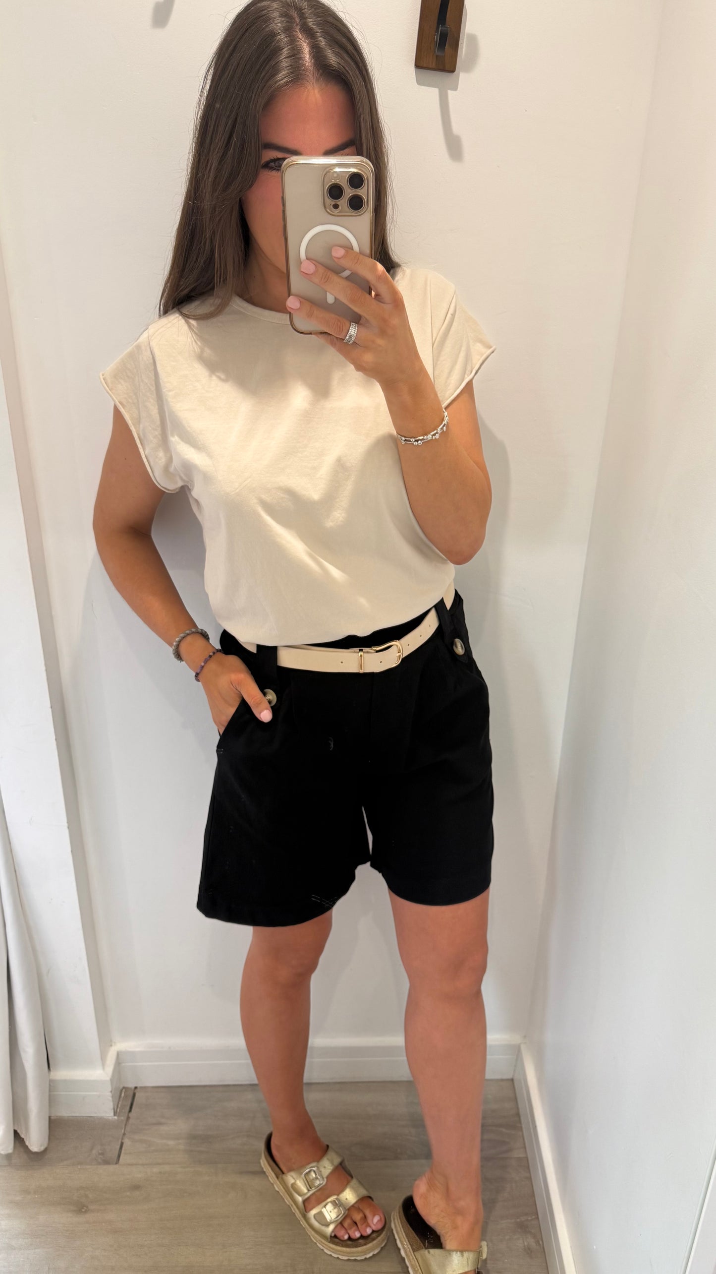 BLACK TAILORED SHORTS