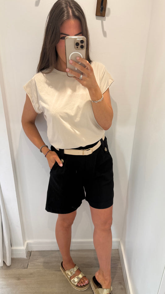 BLACK TAILORED SHORTS