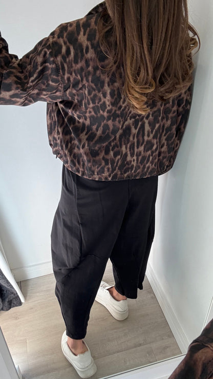 BLACK COCOON JERSEY TROUSERS