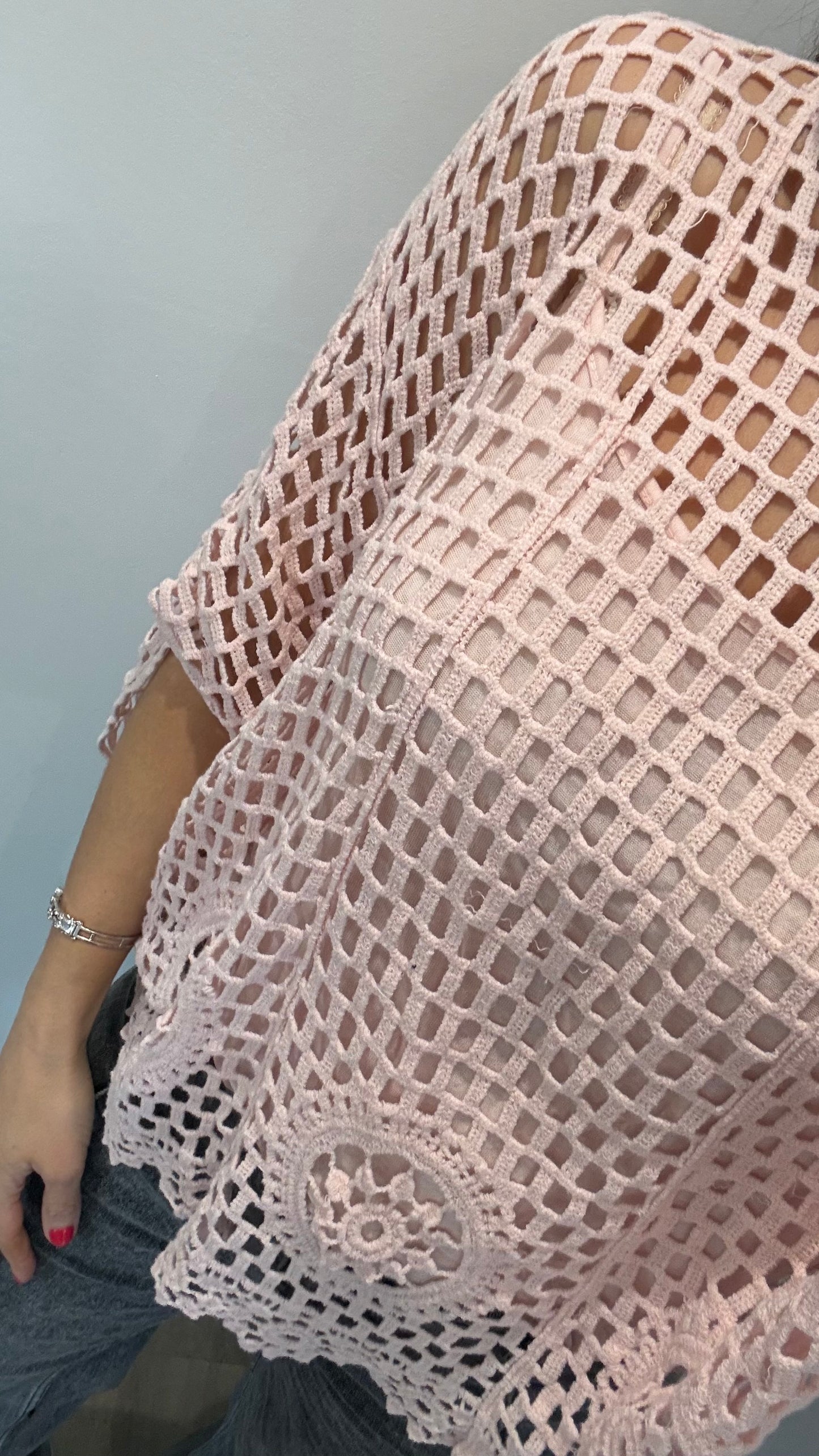 BLUSH CROCHET FLORAL 2-IN-1 TOP