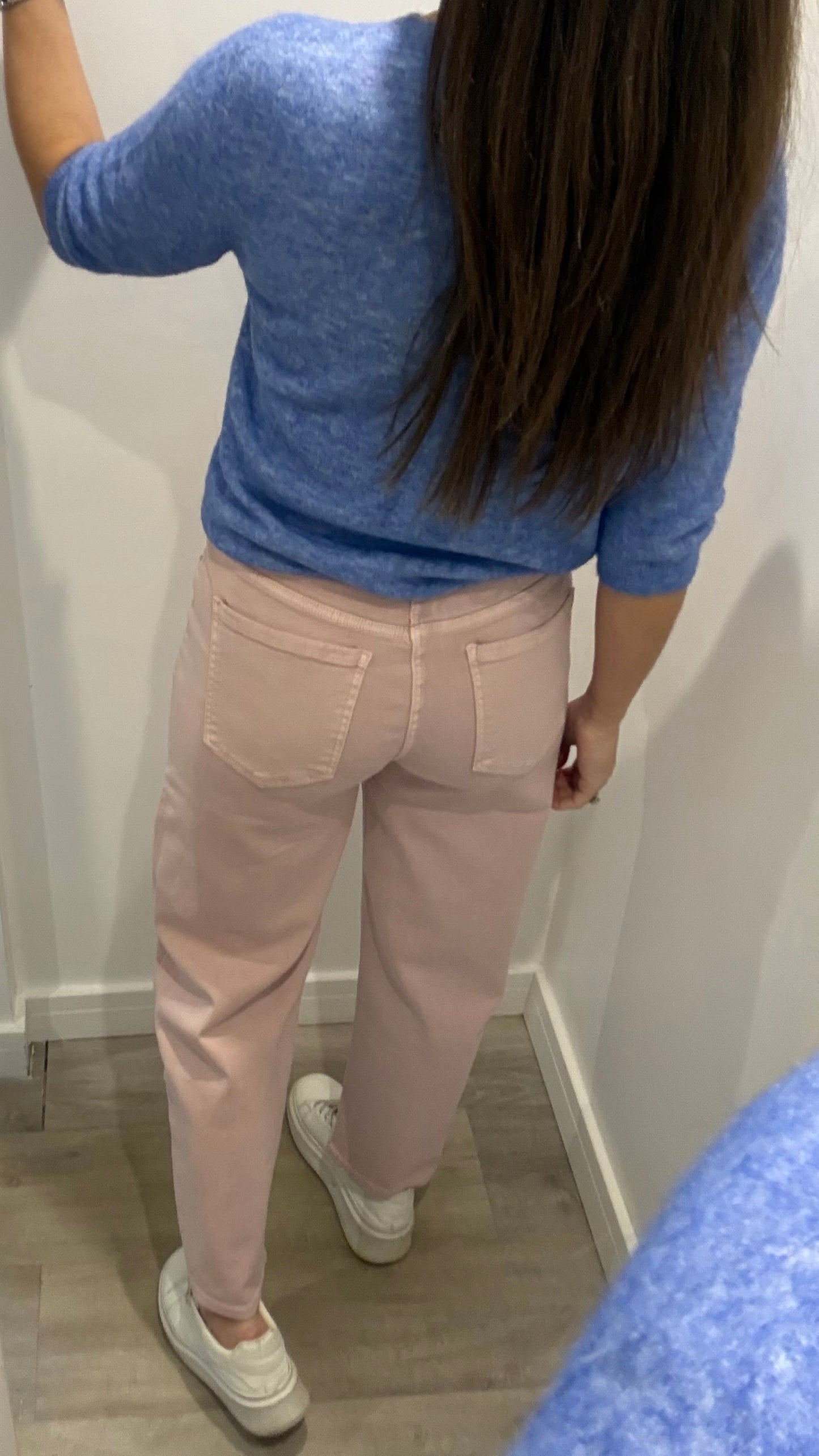 BLUSH PINK MOM FIT JEANS