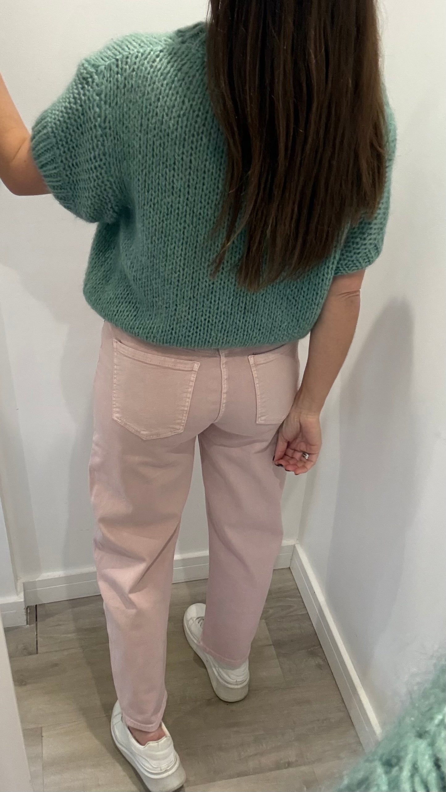 BLUSH PINK MOM FIT JEANS
