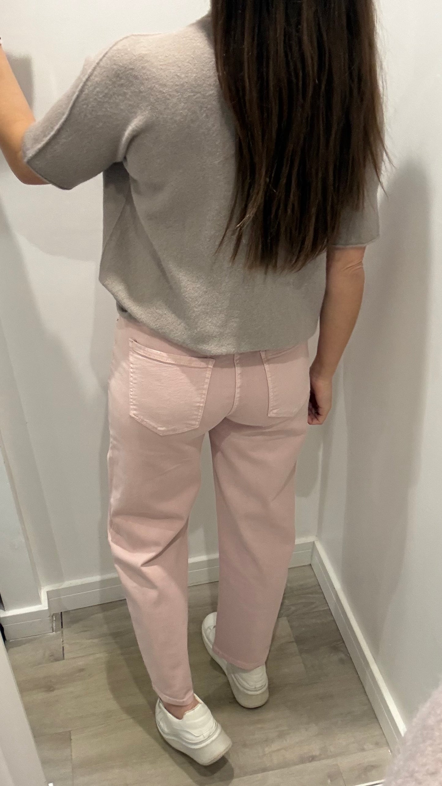 BLUSH PINK MOM FIT JEANS