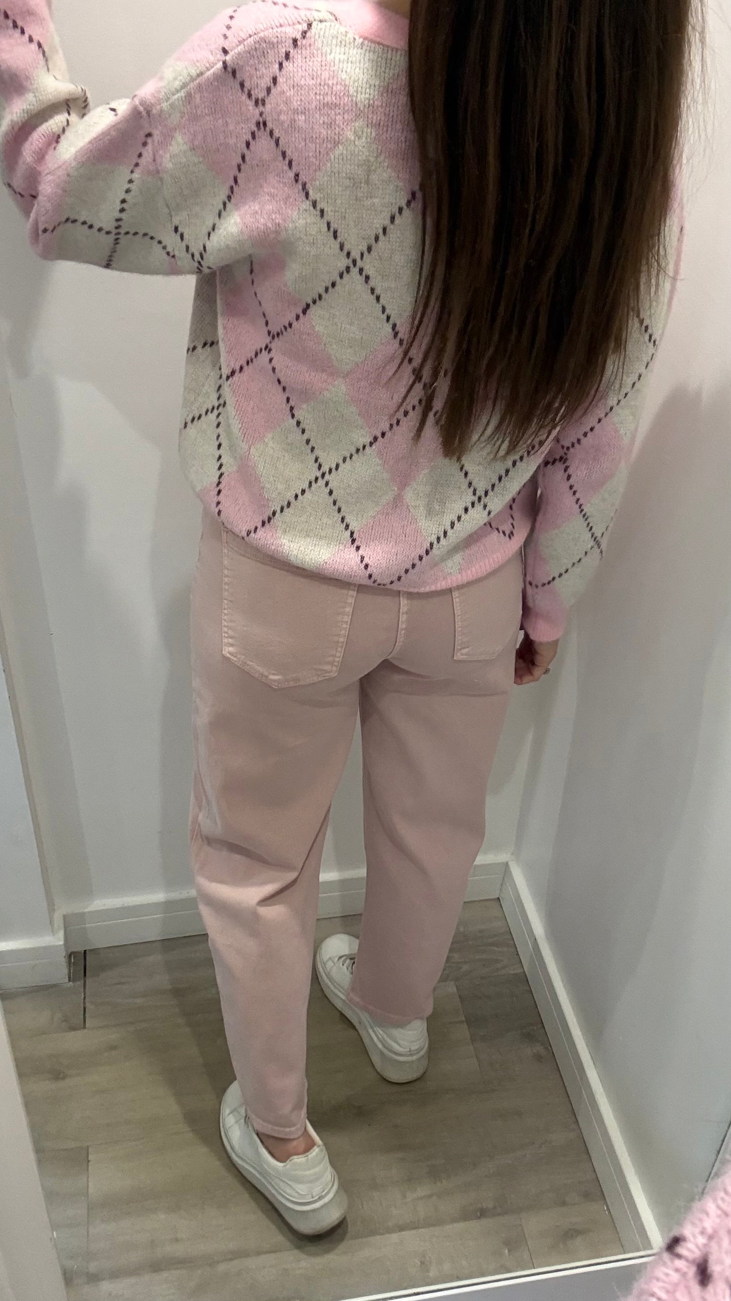 BLUSH PINK MOM FIT JEANS