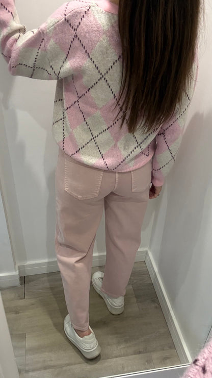 BLUSH PINK MOM FIT JEANS