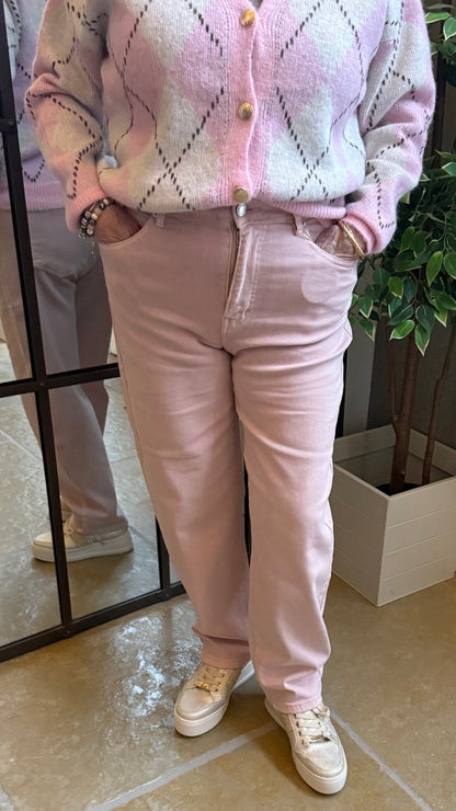 BLUSH PINK MOM FIT JEANS