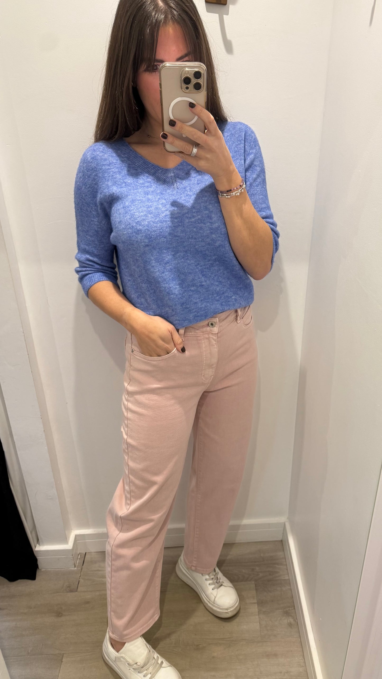 BLUSH PINK MOM FIT JEANS