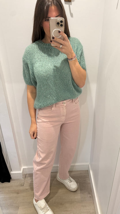 BLUSH PINK MOM FIT JEANS