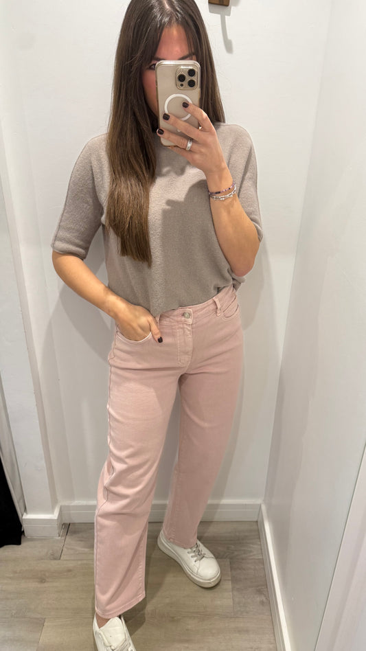 BLUSH PINK MOM FIT JEANS