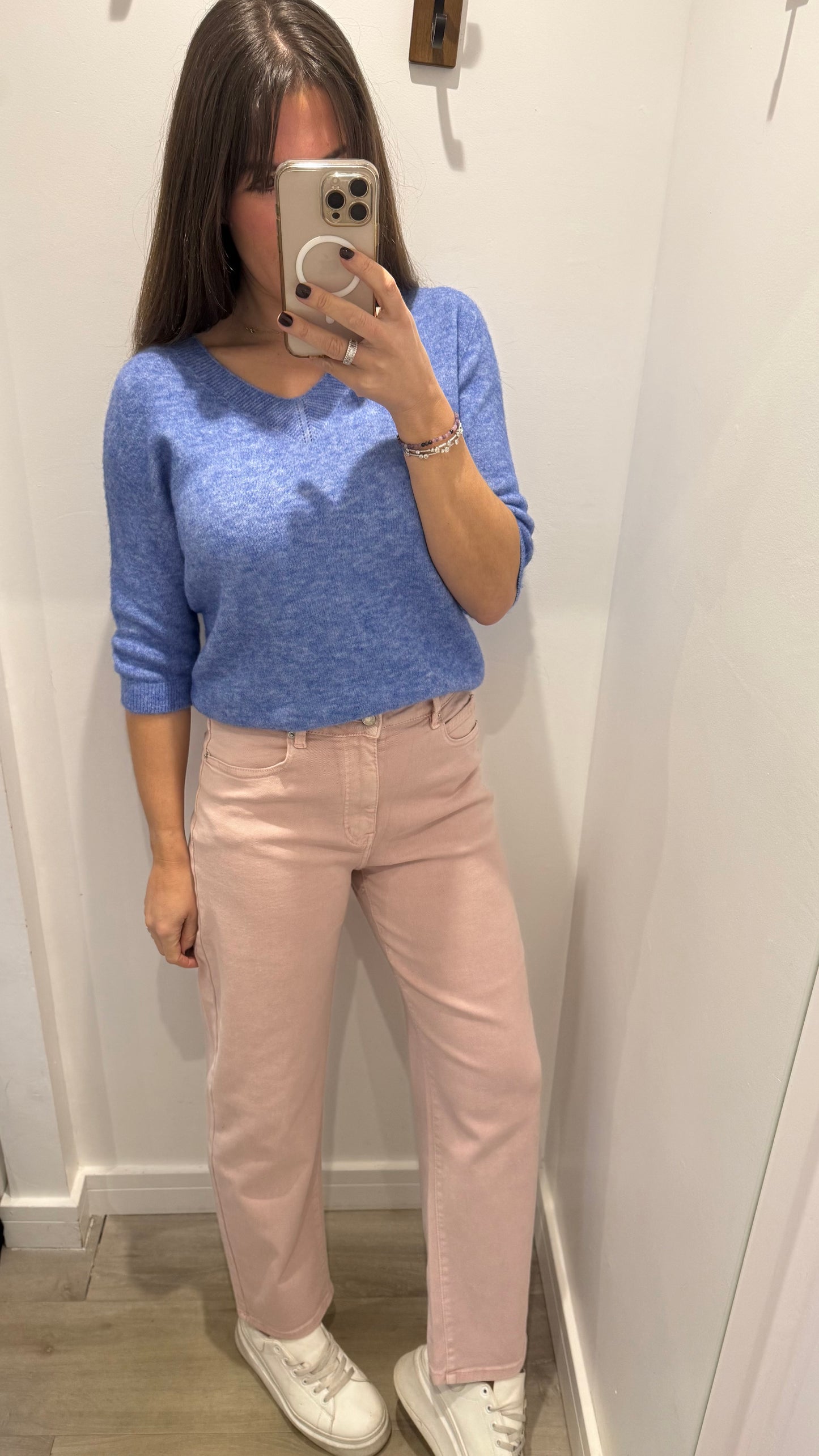 BLUSH PINK MOM FIT JEANS