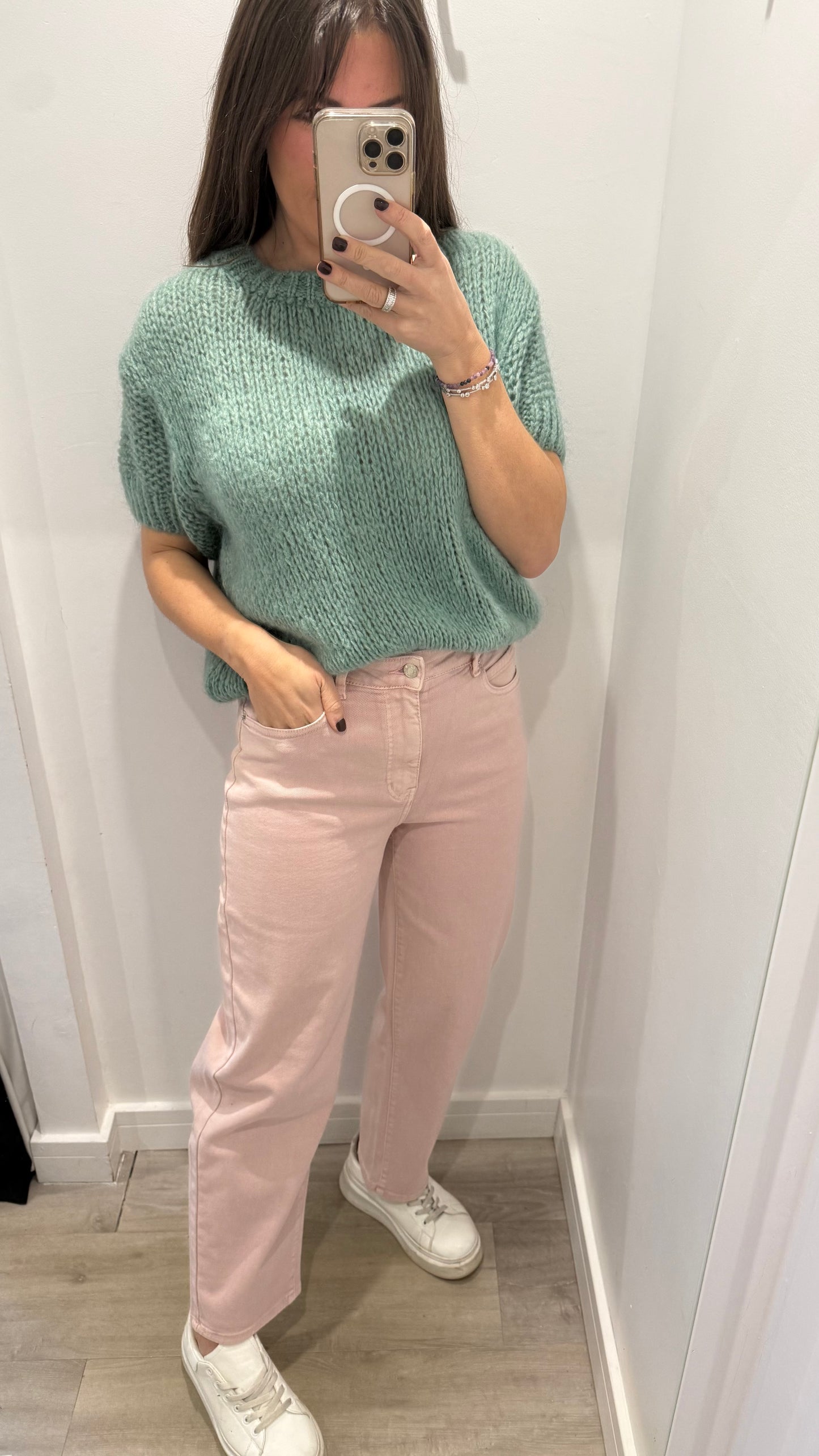 BLUSH PINK MOM FIT JEANS
