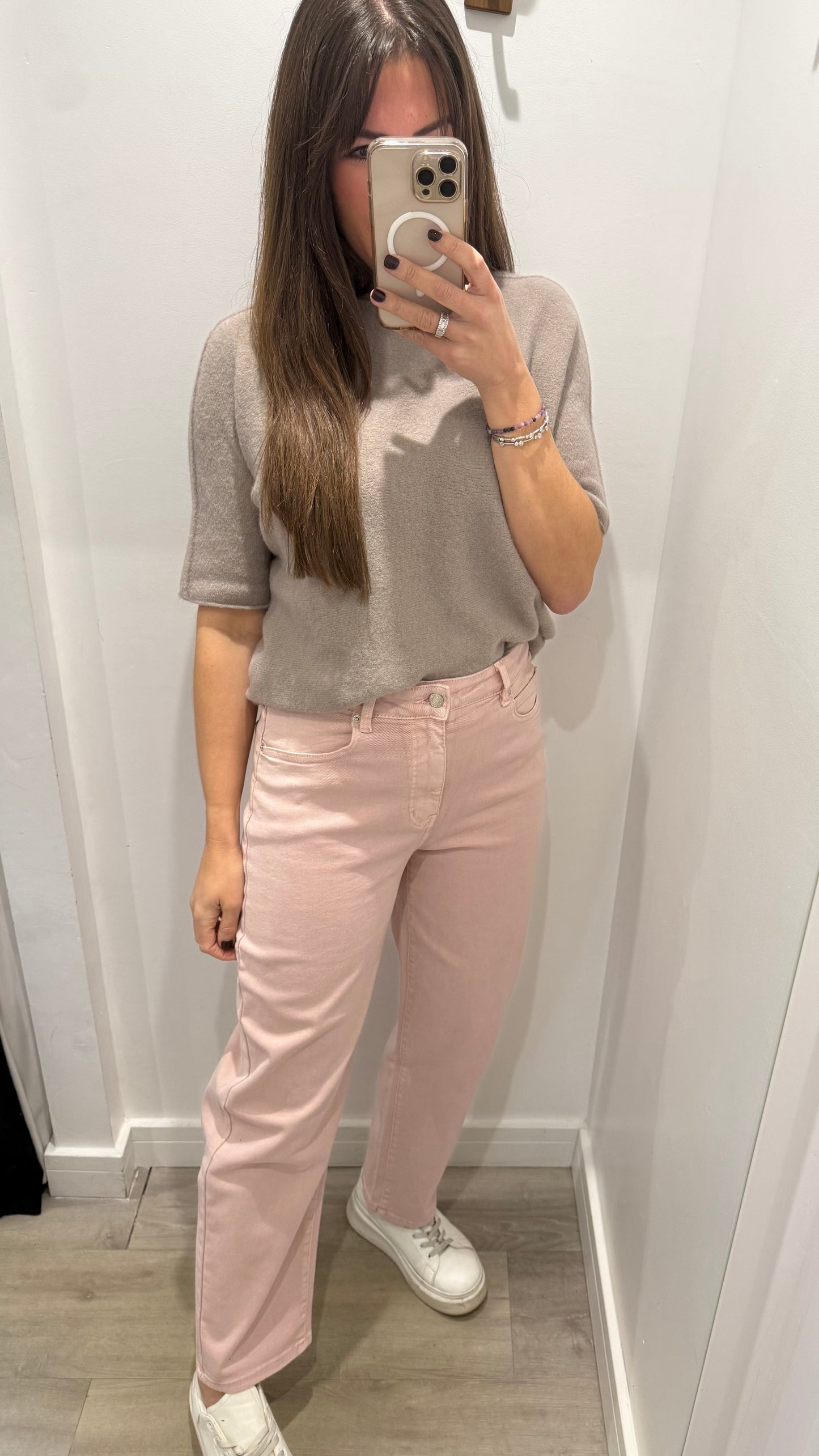 BLUSH PINK MOM FIT JEANS