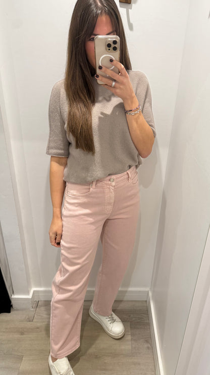 BLUSH PINK MOM FIT JEANS