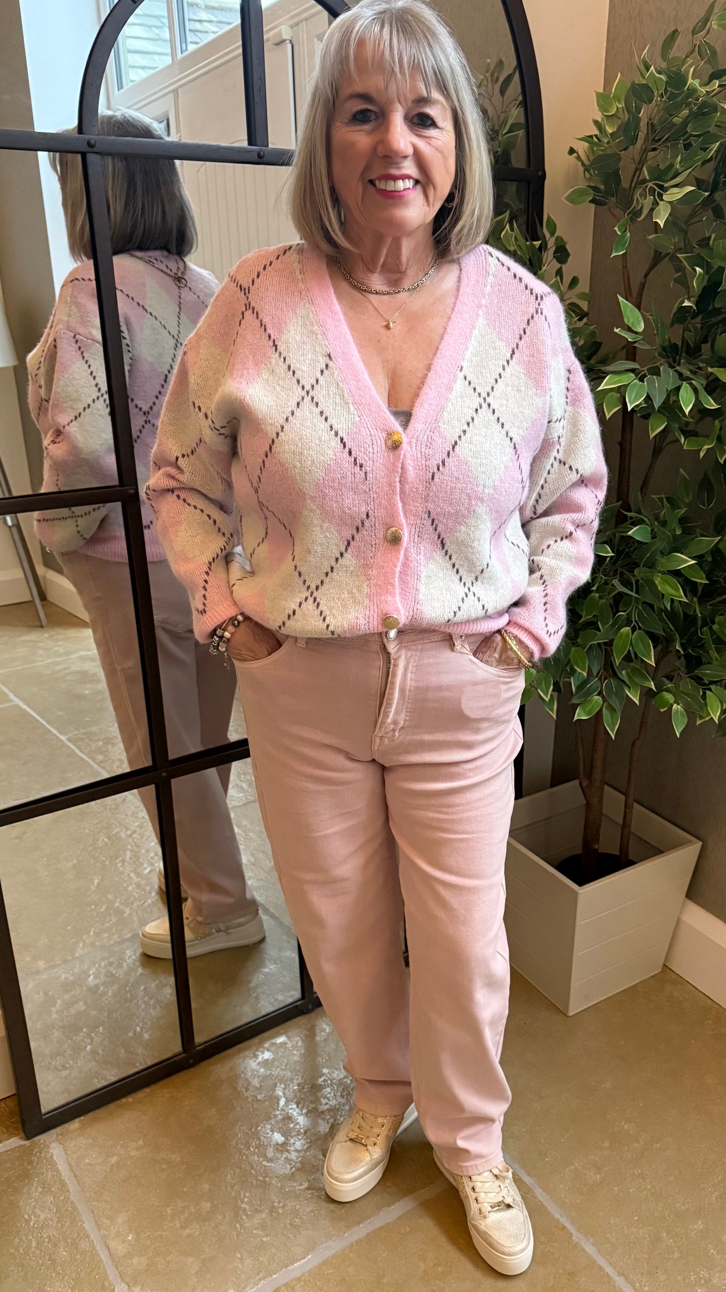 BLUSH PINK MOM FIT JEANS