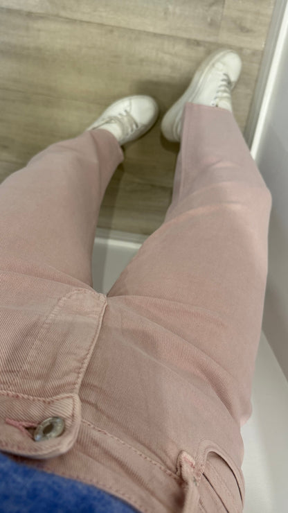 BLUSH PINK MOM FIT JEANS