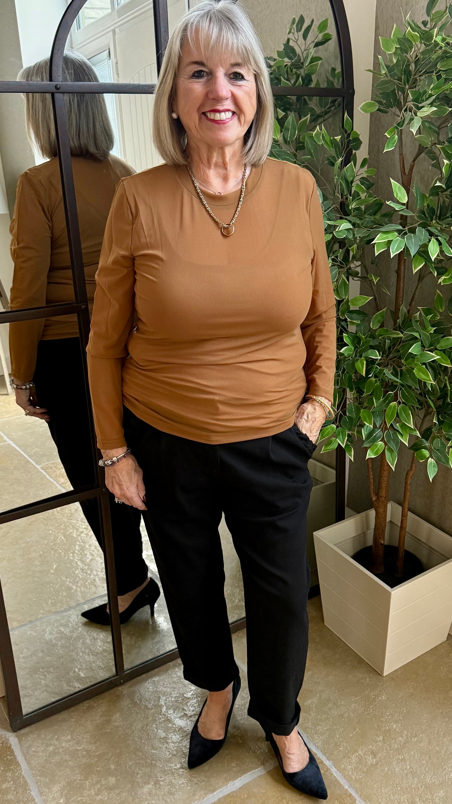 BUTTERSCOTCH SHEER TOP